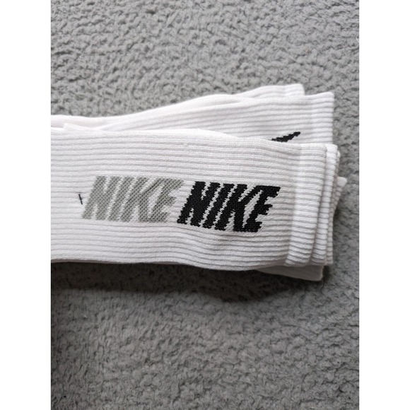 Nike Everyday Plus Dri-Fit Crew Socks 3 Pairs White Mens Large 9-11 Basketball - Picture 5 of 5
